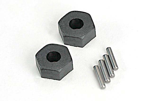 Wheel hubs, hex (2)/ stub axle pins (2), TRX1654